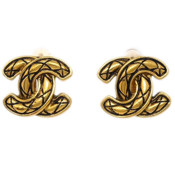 Chanel Gold CC Earrings Clip-On 2433 191561 - Picture 1 of 4